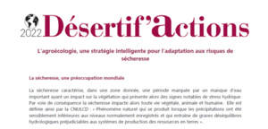 L’agroécologie, une stratégie intelligente pour l’adaptation aux risques de sécheresse